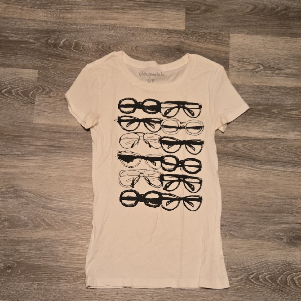 Aero Y2K Long Eyeglasses Graphic Tee Sz Small